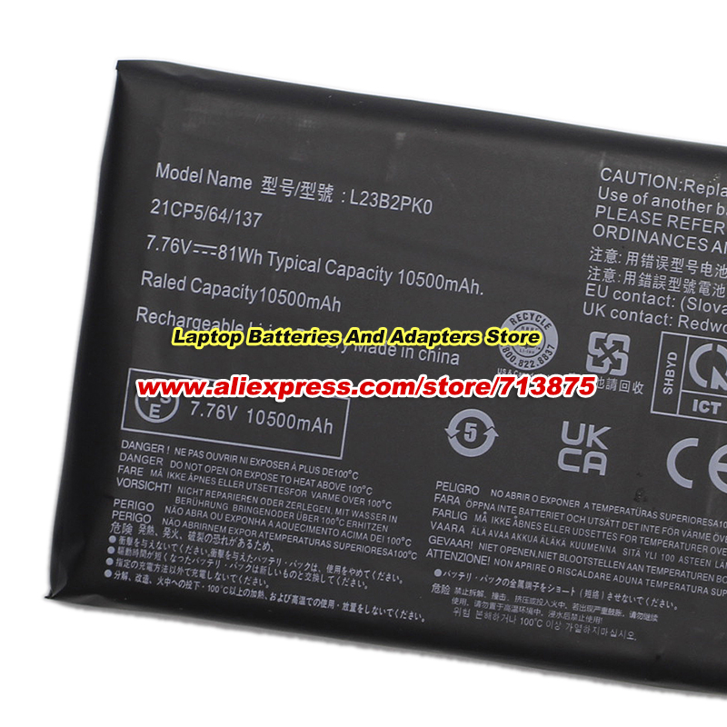 81Wh L23B2PK0 Battery 7.76V 10 - đánh giá và giá Gaming Console Lenovo
