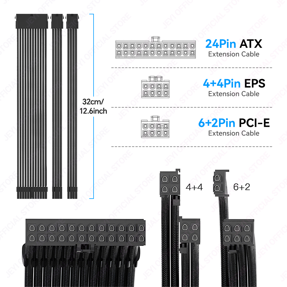 JEYI PSU Extension Cable Kit-2 - đánh giá và giá Console Gaming Pc Case