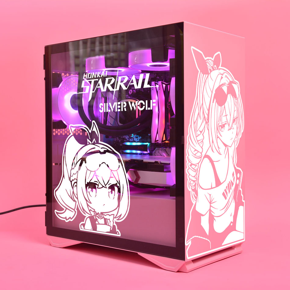 Silver Wolf Anime Stickers for - đánh giá và giá Console Gaming Pc Case