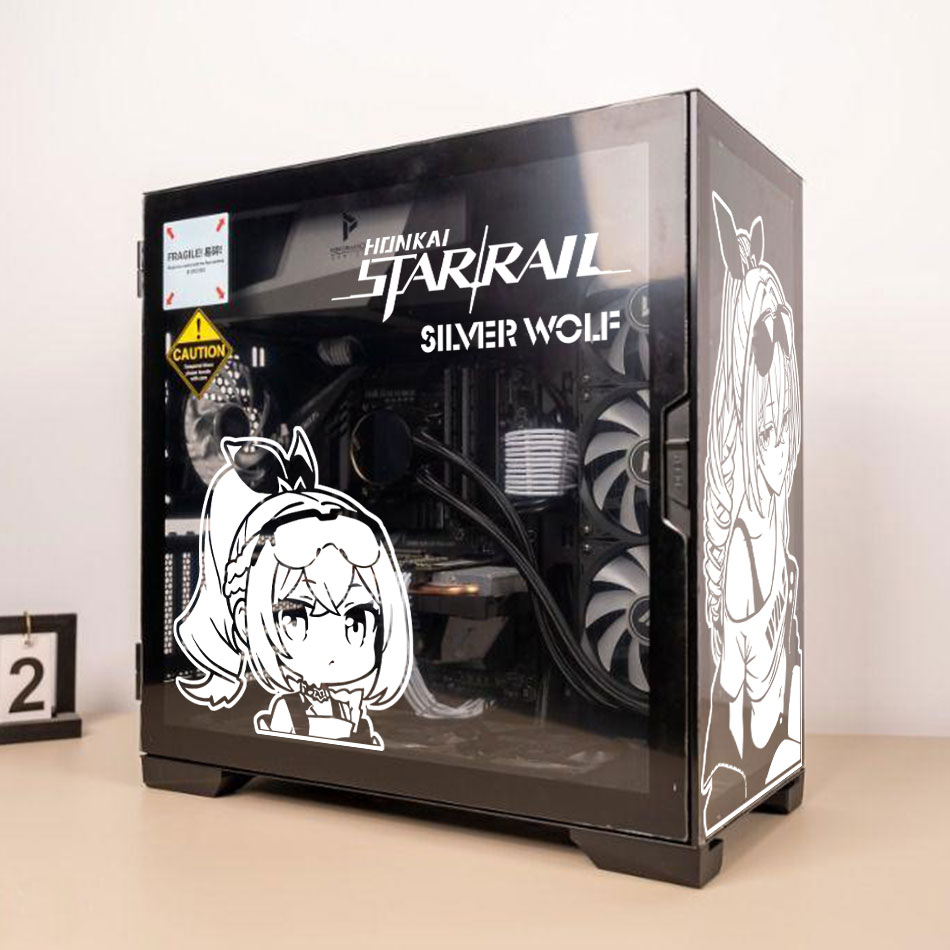 Silver Wolf Anime Stickers for - đánh giá và giá Console Gaming Pc Case